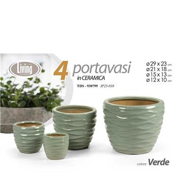 CASPO CERAMICA SET 4 PZ 29/21/15/12 CM VERDE