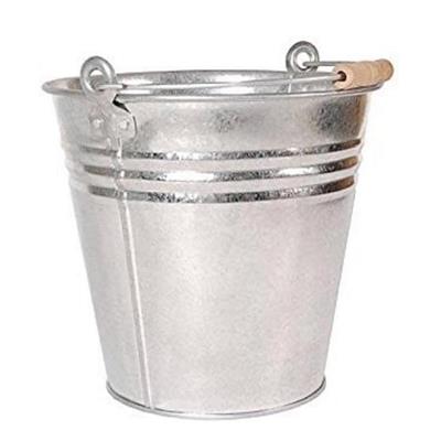 SECCHIO ZINCATO CON MANICO LEGNO 5 LT