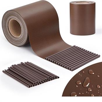 BANDA PRIVACY IN PVC H 19 X 35 MT + 25 CLIPS MARRONE