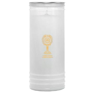LUMINO VOTIVO D.10XH24 CM 1,2 KG CERA GIALLA BIANCO 100/24BC