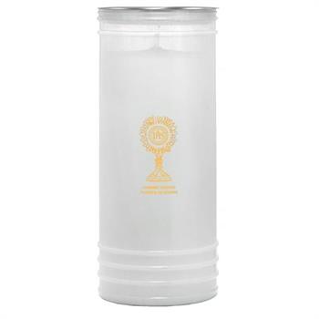 LUMINO VOTIVO D.10XH24 CM 1,2 KG CERA GIALLA BIANCO 100/24BC