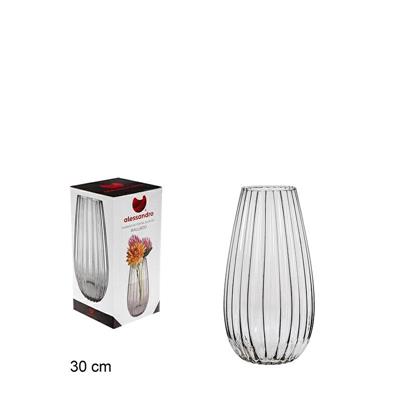 VASO IN VETRO A RIGHE 30 CM