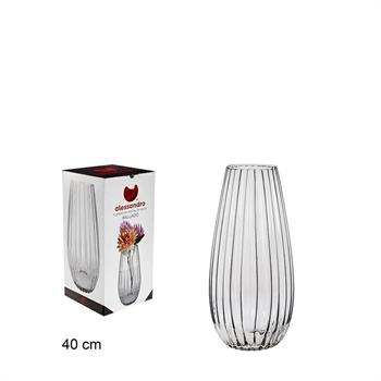 VASO IN VETRO A RIGHE 40 CM
