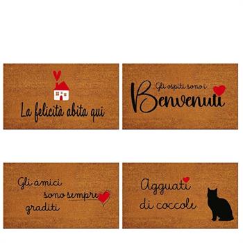 ZERBINO IN COCCO 40 X 70 CM 4 DECORI ASS