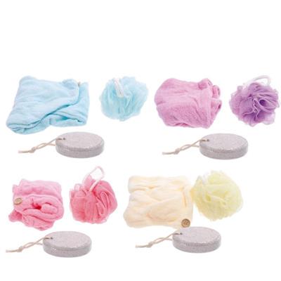 KIT ACCESSORI CURA CORPO SET 3 PZ 4 COLORI ASS
