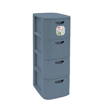 CASSETTIERA DOMUS 4 SLIM SMOKY BLUE
