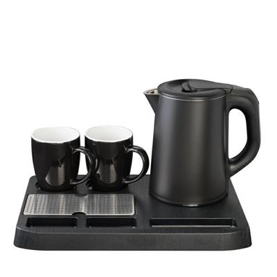 BOLLITORE ELETTRICO 0,8 LT CON VASSOIO E 2 TAZZE 1360 W