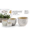 CASPO CERAMICA 4 PZ DECORO ONDA BIANCO