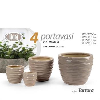 CASPO CERAMICA 4 PZ DECORO SABBIA TORTORA