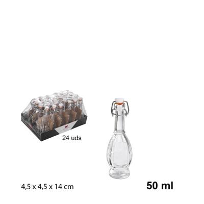 BOTTIGLIA IN VETRO 50 ML TAPPO MECCANICO
