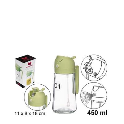 BOTTIGLIA IN VETRO DECORATO 450 ML TAPPO SALVAGOCCIA