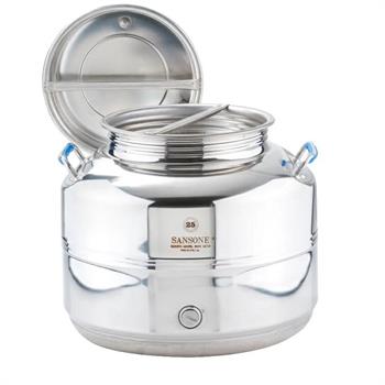 BIDONE INOX MODELLO EUROPA 25 LT PREDISPOSIZIONE RUBINETTO