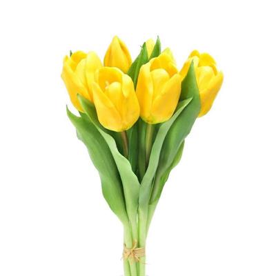 FIORE BOUQUET 7 TULIPANI IN GOMMA 31 CM GIALLO