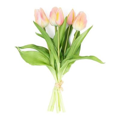 FIORE BOUQUET 5 TULIPANI CANGIANTI IN PVC 20X6XH31 CM ROSA
