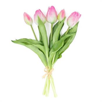 FIORE BOUQUET 5 TULIPANI CANGIANTI IN PVC 20X6XH31 CM FUCSIA