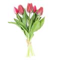 FIORE BOUQUE 5 TULIPANI CANGIANTI IN PVC 20X6XH31 CM ROSSO
