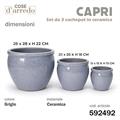 CASPO CERAMICA CAPRI GRIGIO SET 3 PZ D. 28/20/15 CM