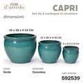 CASPO CERAMICA CAPRI VERDE SET 3 PZ D. 28/20/15 CM