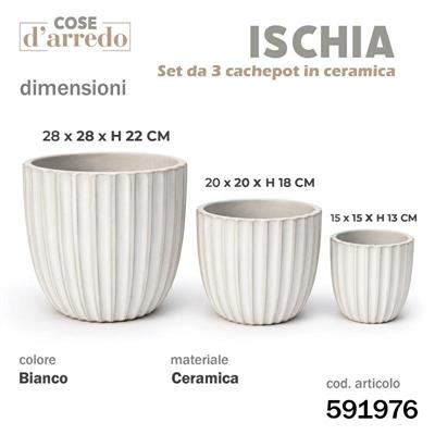 CASPO CERAMICA ISCHIA BIANCO SET 3 PZ D. 28/20/15 CM