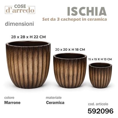 CASPO CERAMICA ISCHIA MARRONE SET 3 PZ D. 28/20/15 CM