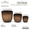CASPO CERAMICA ISCHIA MARRONE SET 3 PZ D. 28/20/15 CM