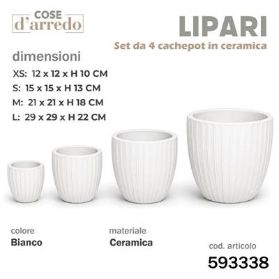CASPO CERAMICA LIPARI BIANCO SET 4 PZ D. 29/21/15/12 CM