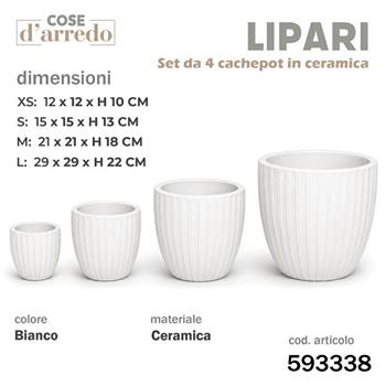 CASPO CERAMICA LIPARI BIANCO SET 4 PZ D. 29/21/15/12 CM