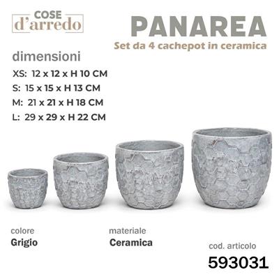 CASPO CERAMICA PANAREA GRIGIO SET 4 PZ D. 29/21/15/12 CM