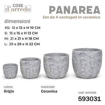 CASPO CERAMICA PANAREA GRIGIO SET 4 PZ D. 29/21/15/12 CM