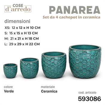 CASPO CERAMICA PANAREA VERDE SET 4 PZ D. 29/21/15/12 CM