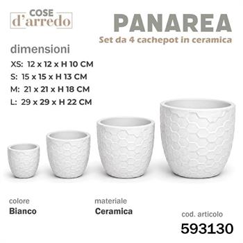 CASPO CERAMICA PANAREA BIANCO SET 4 PZ D. 29/21/15/12 CM