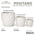 CASPO CERAMICA POSITANO BIANCO SET 3 PZ D. 28/20/15 CM