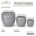 CASPO CERAMICA POSITANO GRIGIO SET 3 PZ D. 28/20/15 CM