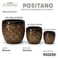 CASPO CERAMICA POSITANO MARRONE SET 3 PZ D. 28/20/15 CM