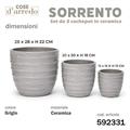 CASPO CERAMICA SORRENTO GRIGIO SET 3 PZ D. 28/20/15 CM