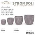 CASPO CERAMICA STROMBOLI GRIGIO SET 4 PZ D. 29/21/15/12 CM