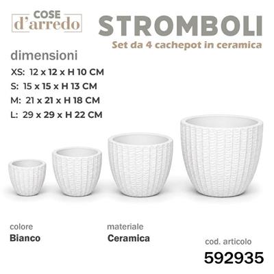 CASPO CERAMICA STROMBOLI BIANCO SET 4 PZ D. 29/21/15/12 CM