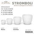 CASPO CERAMICA STROMBOLI BIANCO SET 4 PZ D. 29/21/15/12 CM