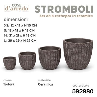 CASPO CERAMICA STROMBOLI TORTORA SET 4 PZ D. 29/21/15/12 CM