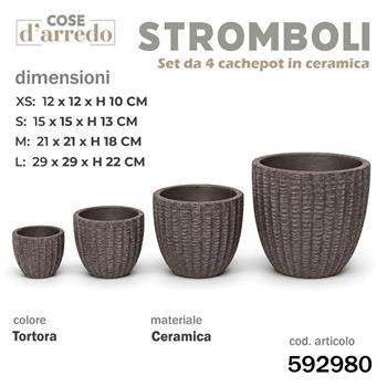 CASPO CERAMICA STROMBOLI TORTORA SET 4 PZ D. 29/21/15/12 CM