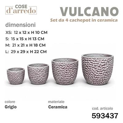 CASPO CERAMICA VULCANO GRIGIO SET 4 PZ D. 29/21/15/12 CM