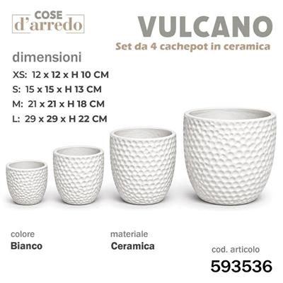 CASPO CERAMICA VULCANO BIANCO SET 4 PZ D. 29/21/15/12 CM