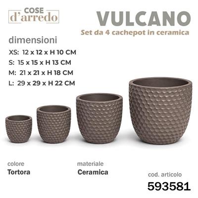 CASPO CERAMICA VULCANO TORTORA SET 4 PZ D. 29/21/15/12 CM