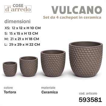 CASPO CERAMICA VULCANO TORTORA SET 4 PZ D. 29/21/15/12 CM