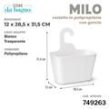 CESTELLO CON GANCIO MILO IN POLIPROPILENE COLORI ASS