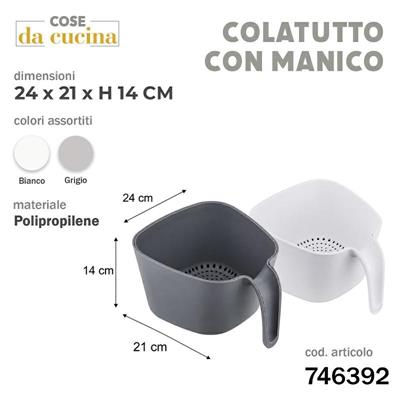 COLATUTTO POLIPROPILENE 24 X 21 X 14 CM COLORI ASS