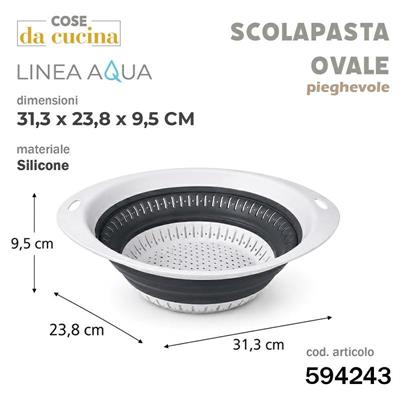 COLAPASTA OVALE PIEGHEVOLE AQUA 31,3 X 23,8 X 9,5 CM