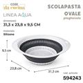COLAPASTA OVALE PIEGHEVOLE AQUA 31,3 X 23,8 X 9,5 CM