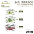CONTENITORE ERMETICO RETTANGOLARE MR FRESCO SET 3 PZ