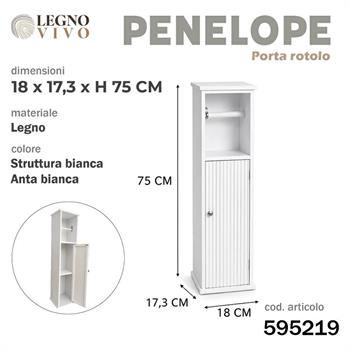 MOBILETTO PORTAROTOLO PENELOPE BIANCO CON ANTA